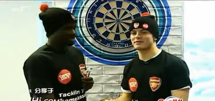Wilshere and Eboue Skills Competition Darts
